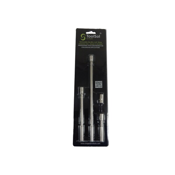 ToolSol Removable Hex Bit 1/4 In Square Drive 4pcs Set